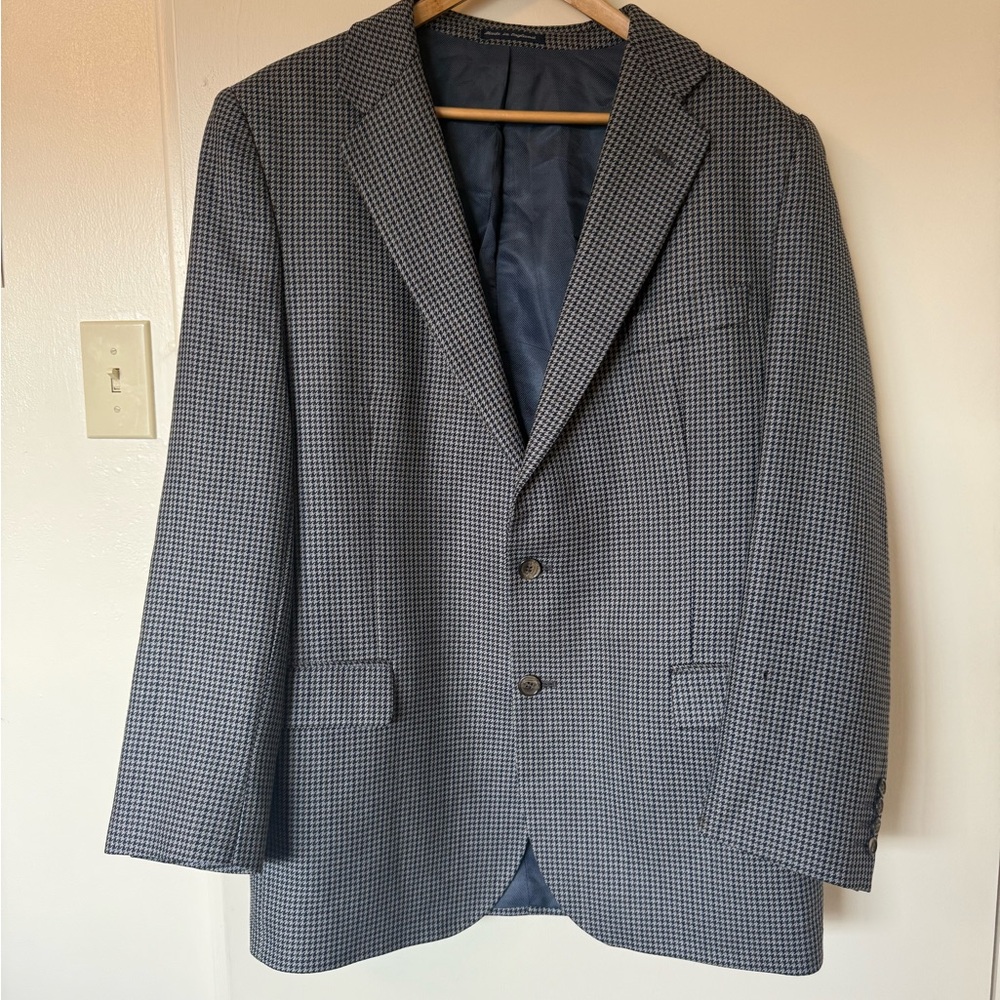 Men's Elegant English Wool Houndstooth Blazer